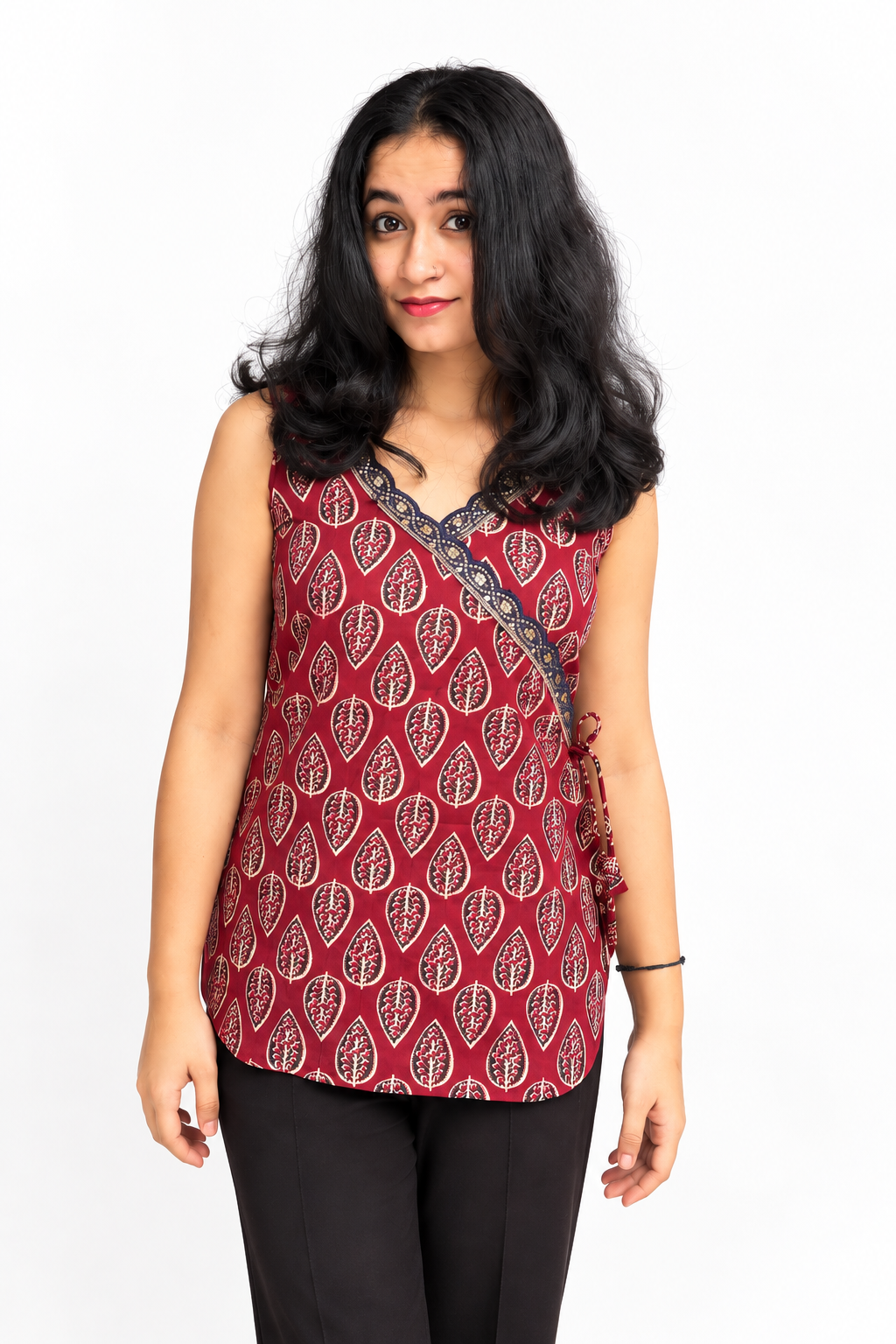 Ang Rakkha maroon cotton top back view